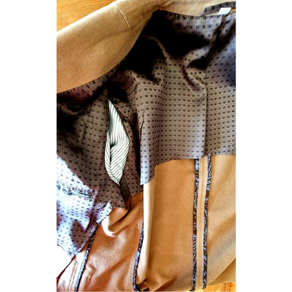 Bullock & Jones 100% Cotton Classic Tan Blazer Suit Jacket Model BOND, Sz 42L - Picture 8 of 9